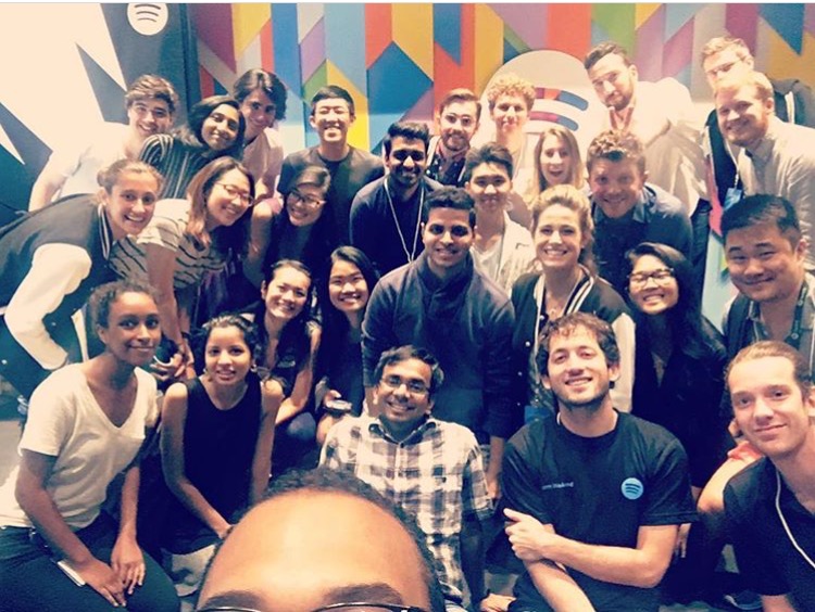 Selfie featuring some of the awesome Summer 2016 Spotify USA interns. 
